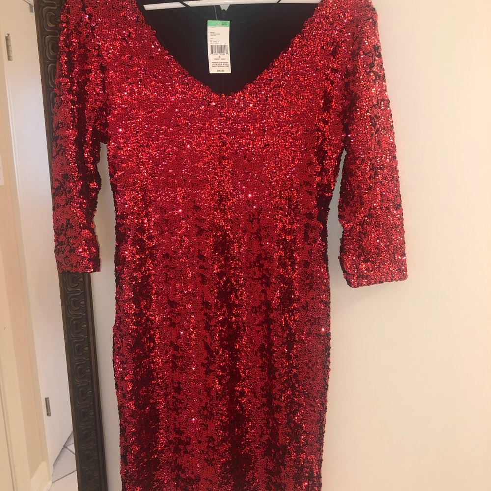 Red sequin mini dress NWT